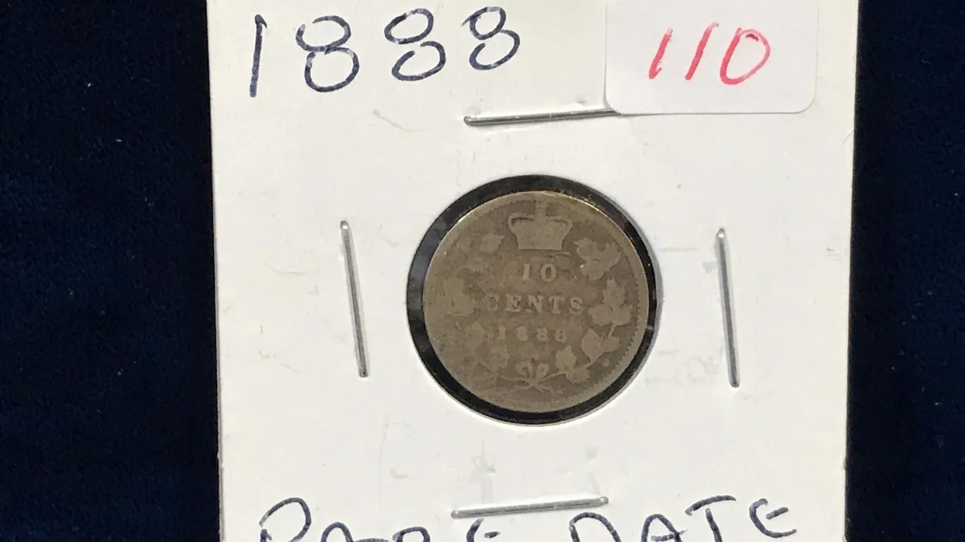 1888 Canadian Silver Ten Cent Piece