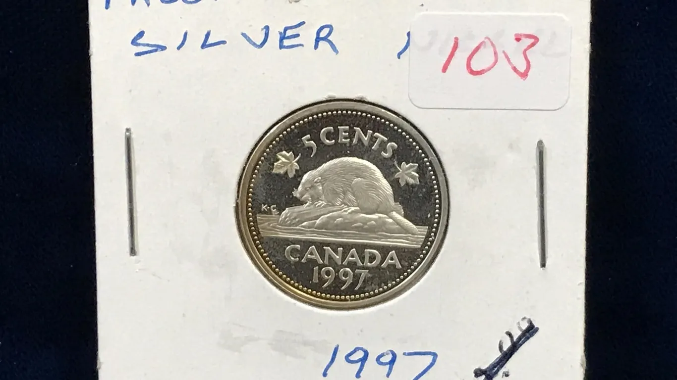 1997 Canadian Proof Silver 5 Cent Piece