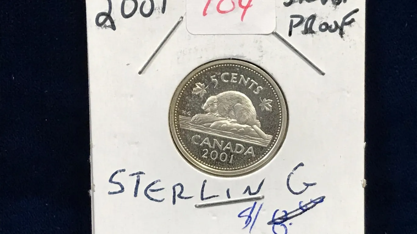 2001 Canadian Proof Silver 5 Cent Piece