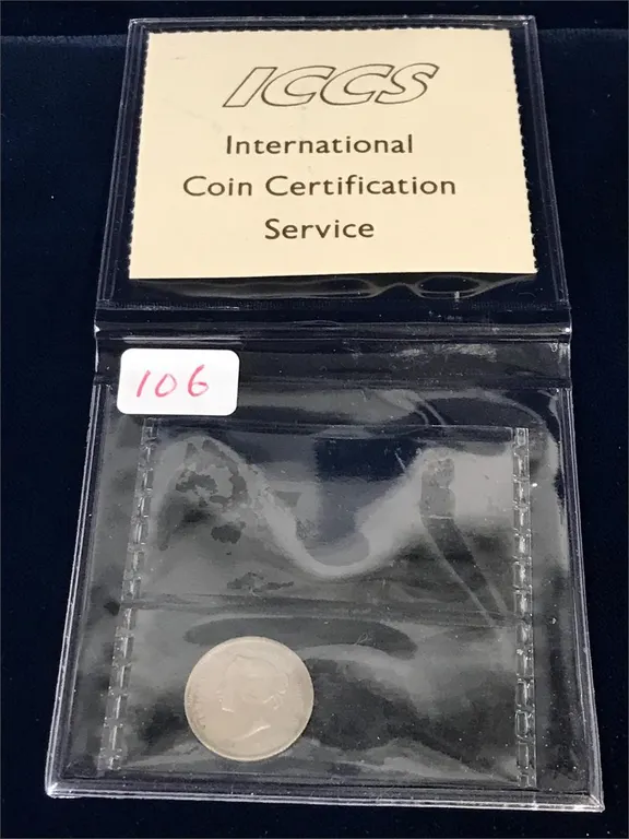1886 Canadian Silver 5 Cent Piece Graded F-15