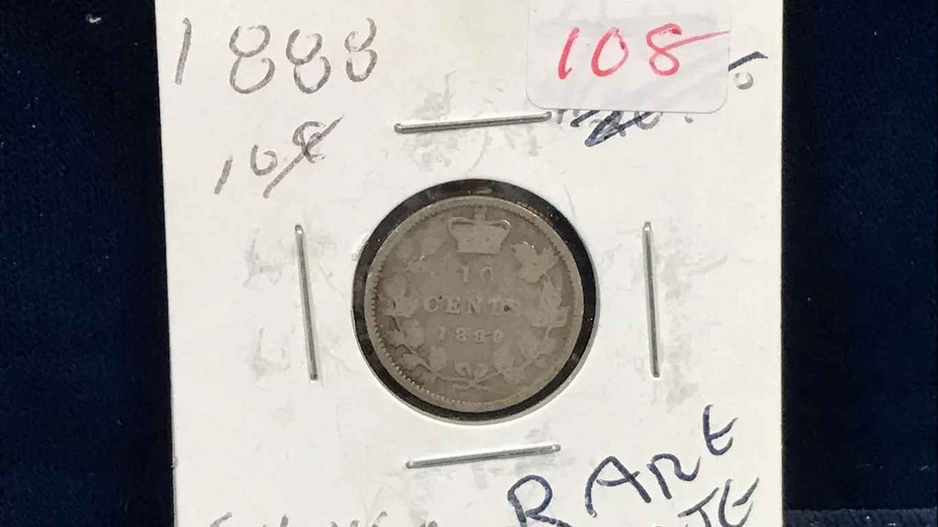 1888 Canadian Silver Ten Cent Piece