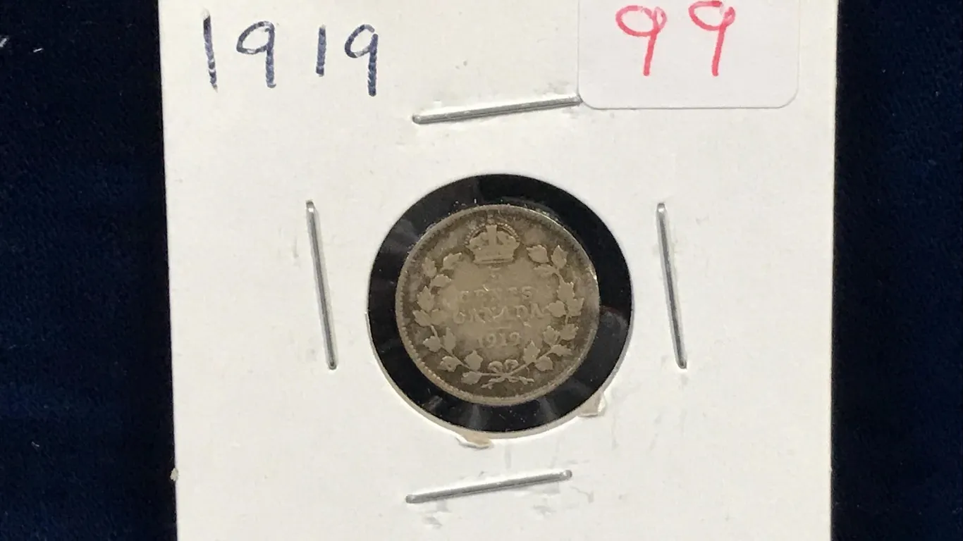 1919 Canadian Silver 5 Cent Piece