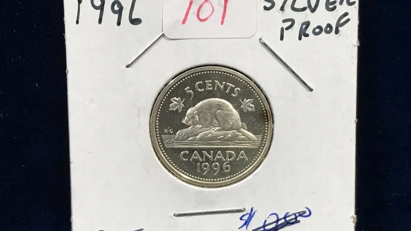 1996 Canadian Proof Silver 5 Cent Piece
