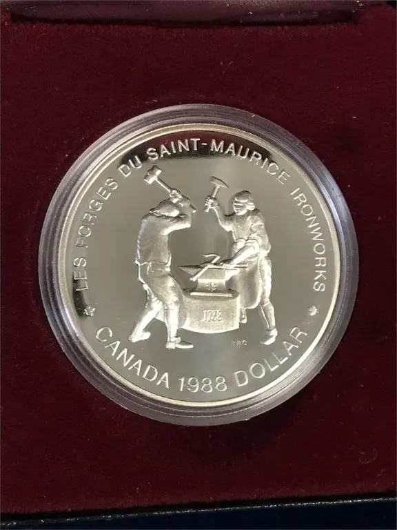 1988 Iron Workers Uncirculated Silver $1 Coin