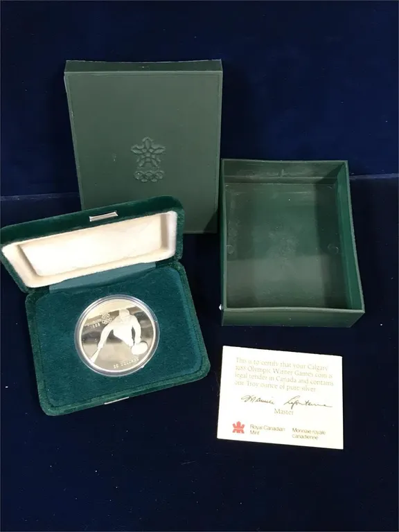 1988 Olympic Curling 1 Silver Troy Oz $20 Coin