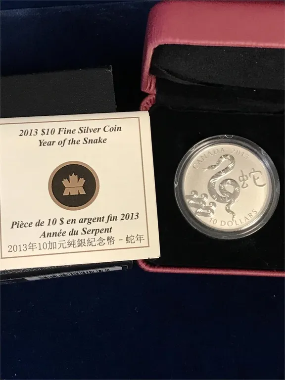 2013 Year of the Snake .9999 Silver $10 Coin