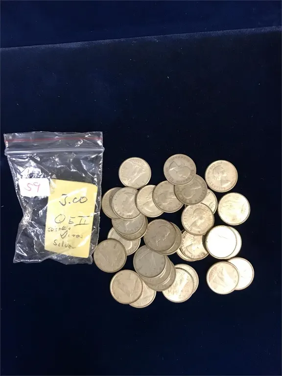 1950's, 60's Can Silver Ten Cent Pieces, $3 worth