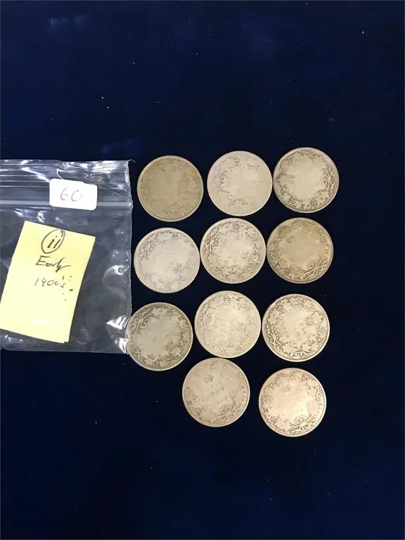 Early 1900's Can Silver 25 Cent Pieces,$2.75 worth