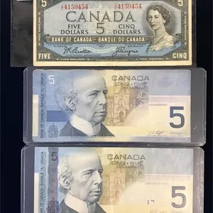 1954, 2002, 2006 Canadian $5 Bank Notes