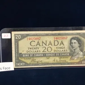 1954 Canadian Devil's Face $20 Bank Note
