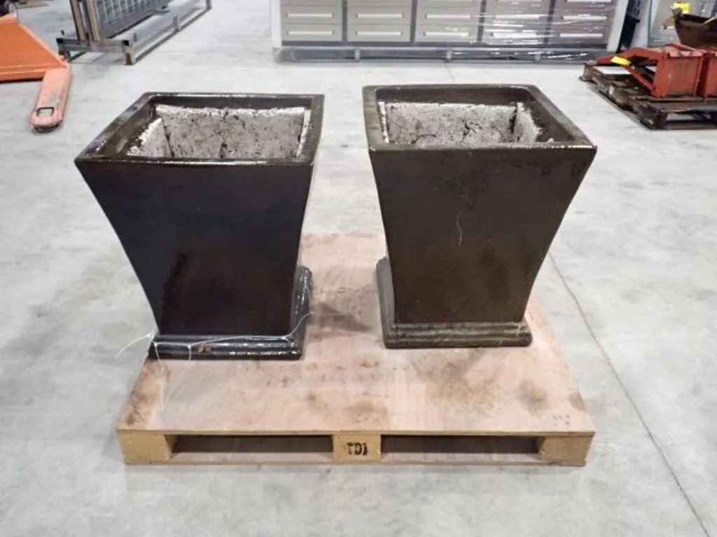 Qty Of (2) Concrete Flower Pots
