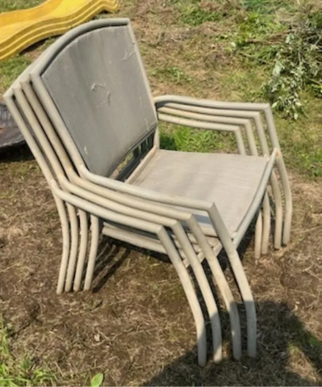 4 Gray Deck chairs
