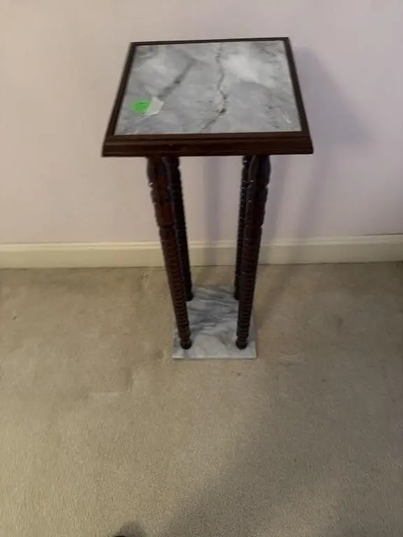 Wood and marble stand