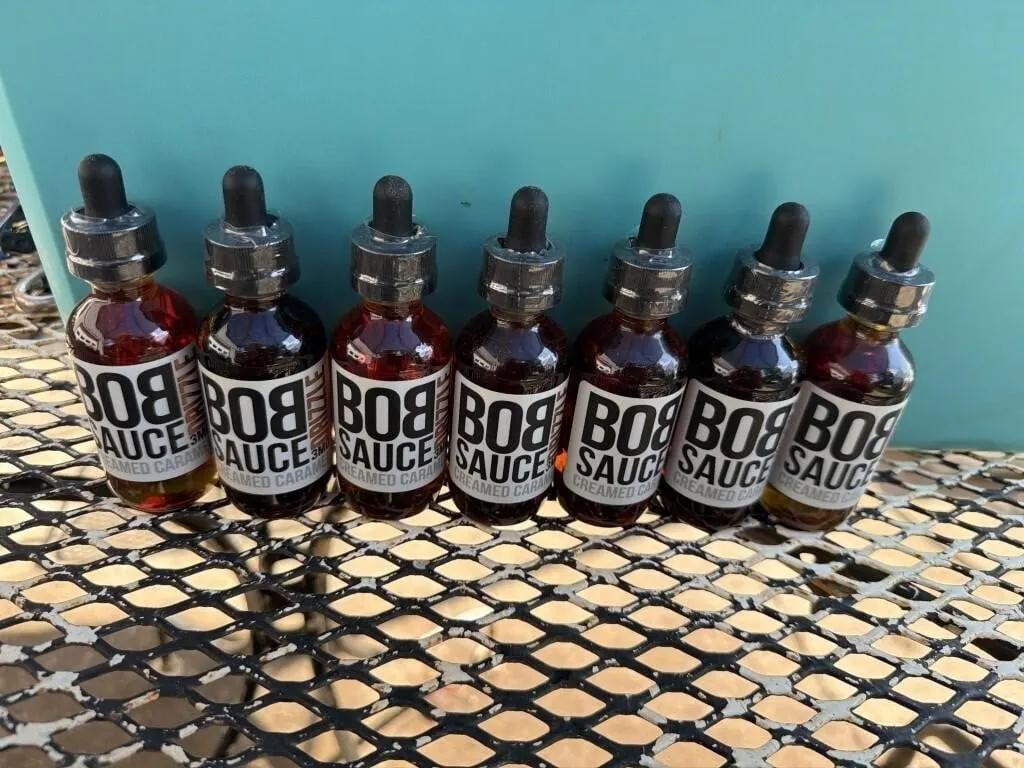 Seven bottles of Bob sauce