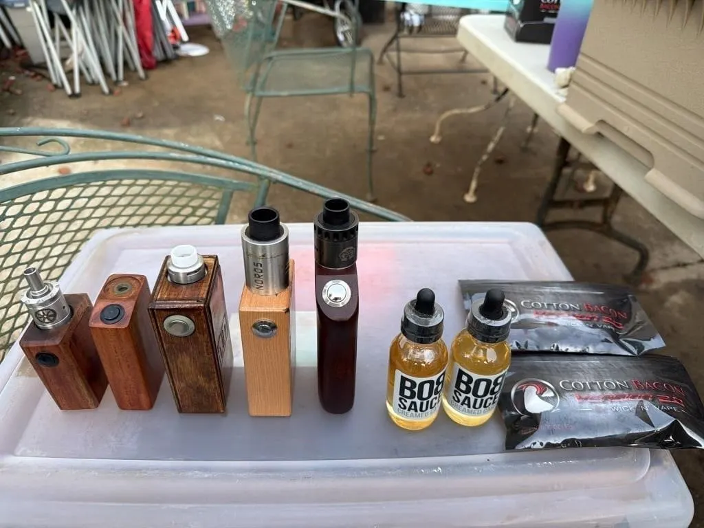 Five vapes Bob sauce, cotton bacon