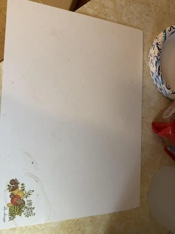 Glass cutting board, 2 mugs, bowl, misc silverware