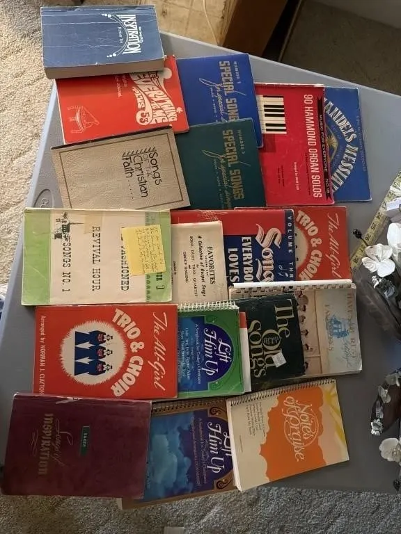 Stack of Christian piano music