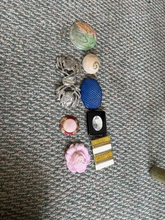 Nine belt buckles