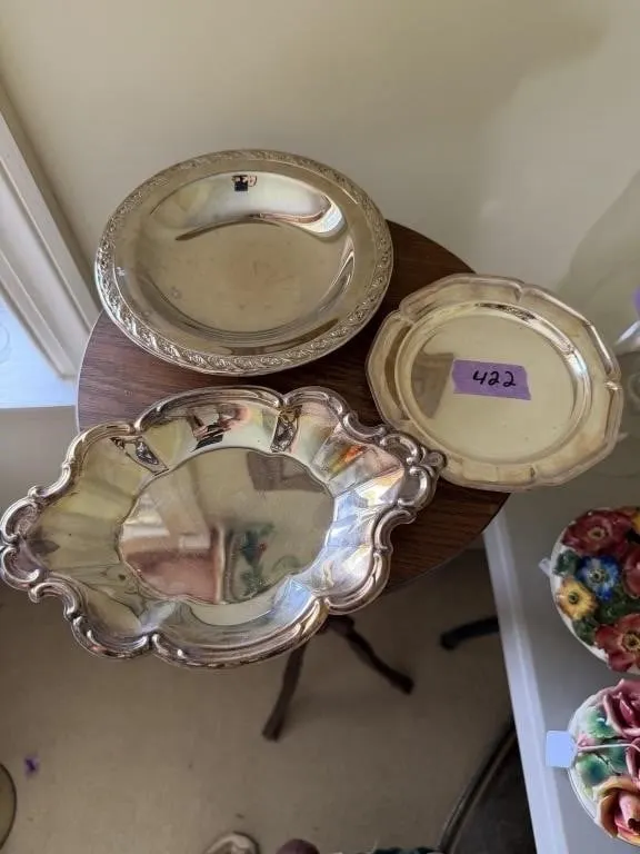 vintage silver plated trinket plates 3
