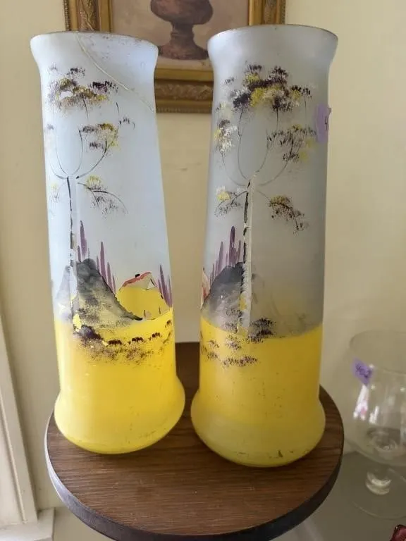 Vintage French Art glass vases possibly from 1920'