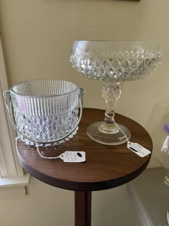 Teleflora mini ice bucket/ Vintage Indiana Glass C