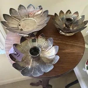 Reed and Barton Lotus flower Bowls/ Candle stick h