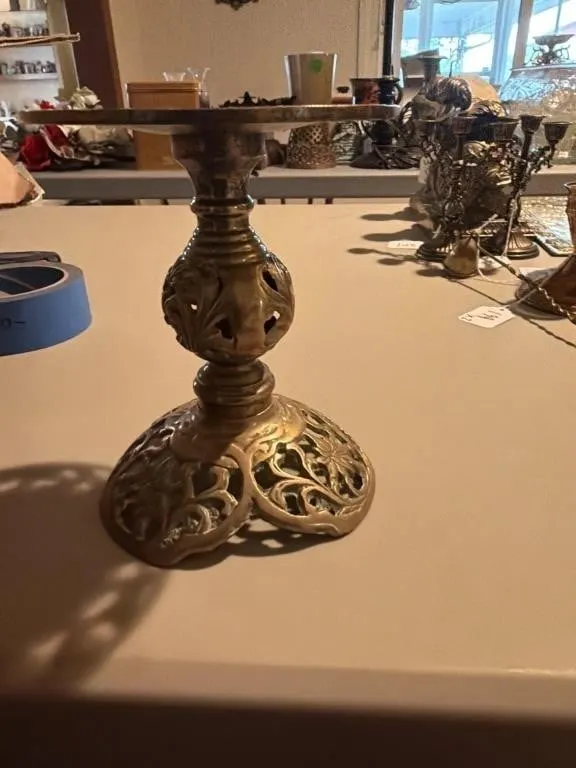Vintage brass candle stand