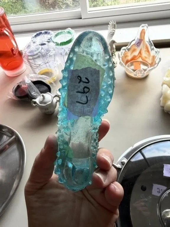 Vintage Blue Fenton Glass Catina Slipper