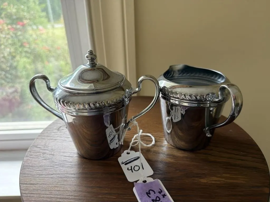 Chromwell Silver Cream and Sugar Container