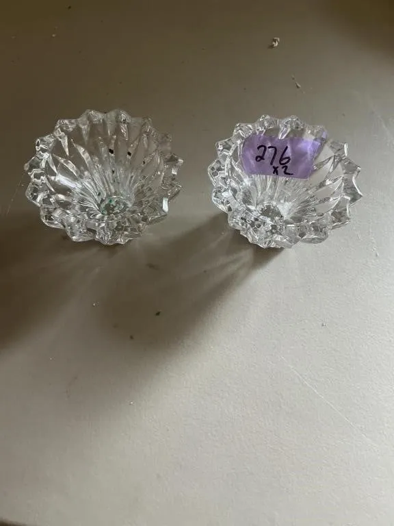 Vintage ice crystal votive candle holders