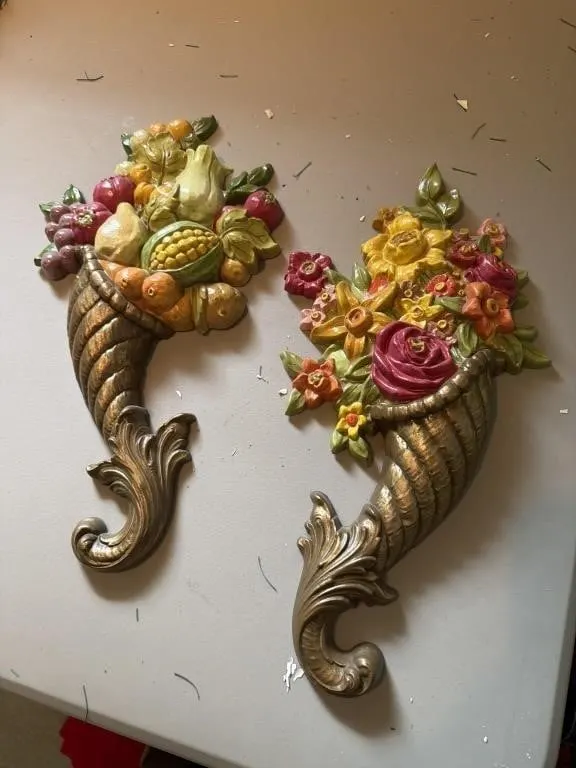 Pair of ceramic wall decorations
