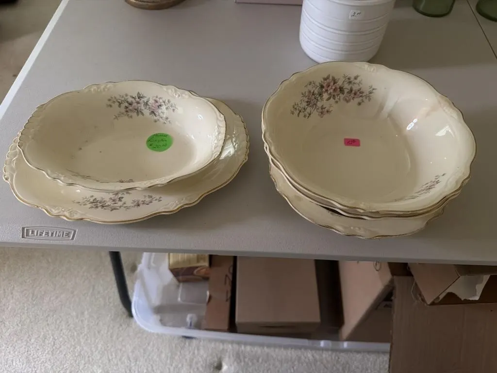 Five piece set of vintage serving dishes