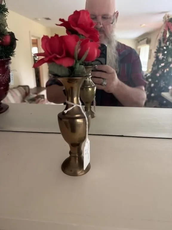 Brass flower vase