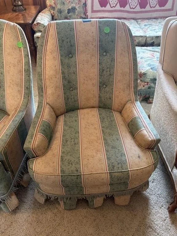 Two matching rockers with a matching ottoman
