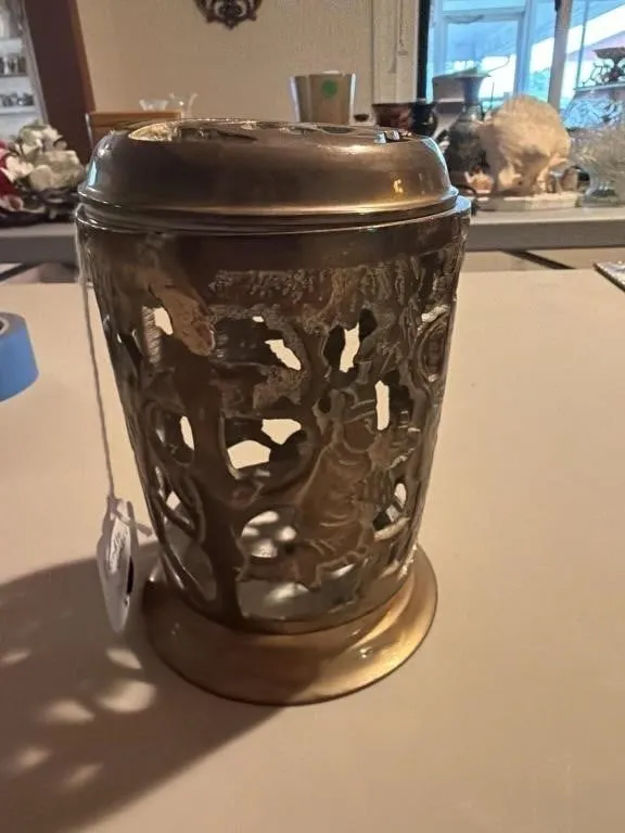 This is a vintage brass Chinese immortals l
