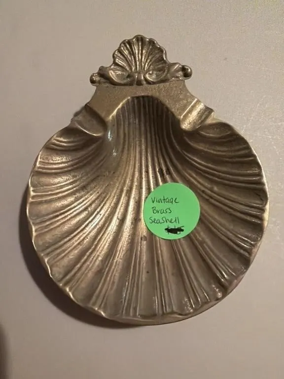 Vintage brass seashell