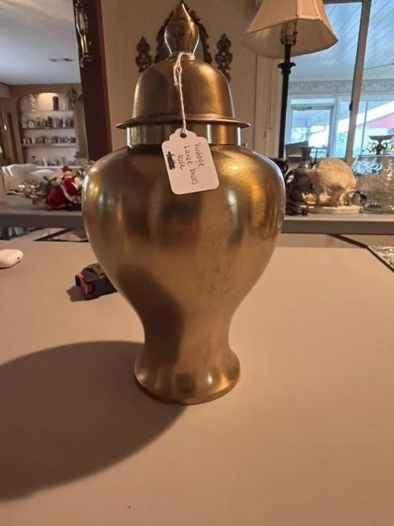 Vintage large brass vase
