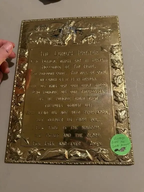 Vintage brass the Lords prayer