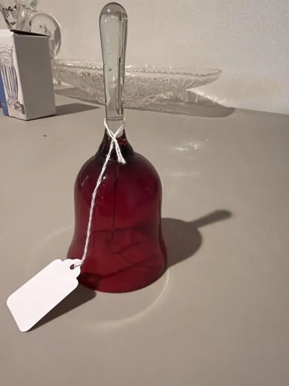 Vintage red glass bell