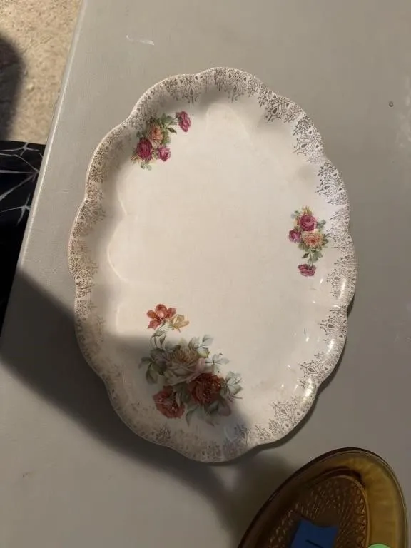 This antique W.M. Co semi-porcelain platter