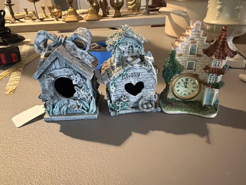 Vintage small decorative bird house and house
