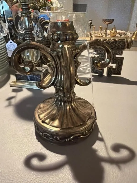 Solid brass candle holder