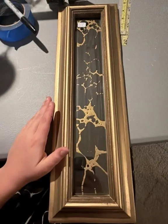 Vintage veined wall mirror