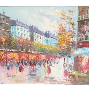 Signed Steiger Paris Street Scene Oil Painting on Canvas 16x20