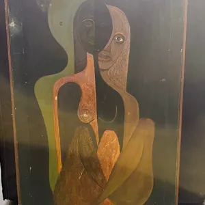 T.M. White Signed Abstract Figure Painting