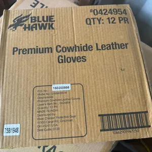 UNUSED BLUE HAWK COWHIDE LEATHER GLOVES