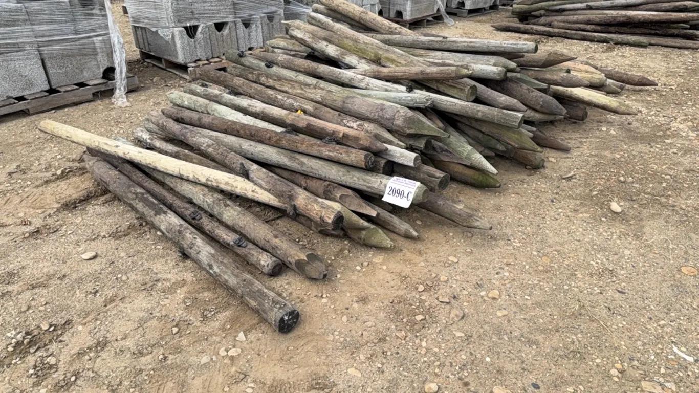 APROX 125 - 4" - 5" X 6' TREATED FENCE POSTS