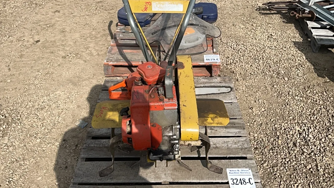 SEARS 5HP 26" ROTO SPADER - RUNS w/ GAS ENGINE, HUSQVARNA CHAIN SAW FOR PARTS