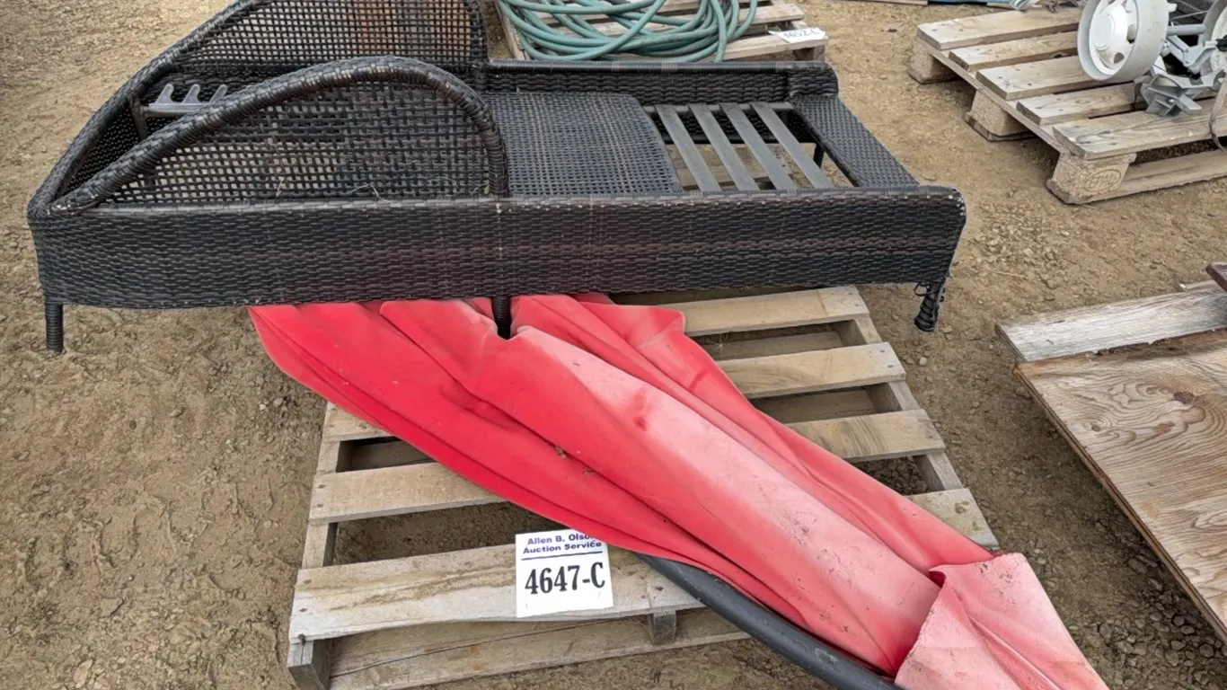 PATIO CHAIR AND PATIO UMBRELLA