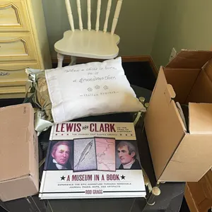 glass table, book, pillow, signature decor still in box